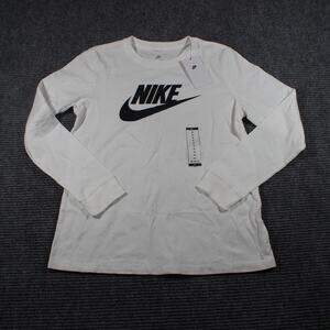 Nike Women’s Long-Sleeve Logo Tee White M NWT